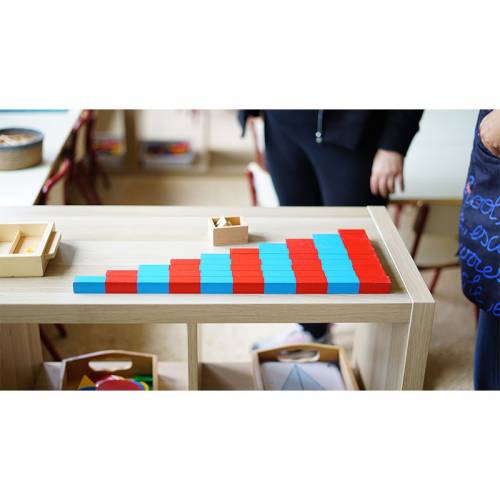 Barras rojas y azules 50 cm Montessori para todos Contar del 0 al 100