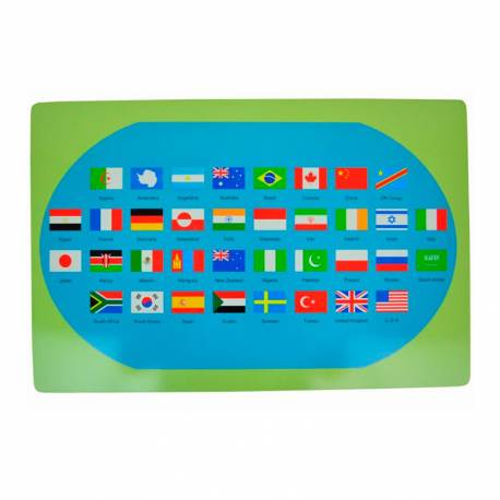 Mapa del mundo con banderas Montessori para todos Geografía