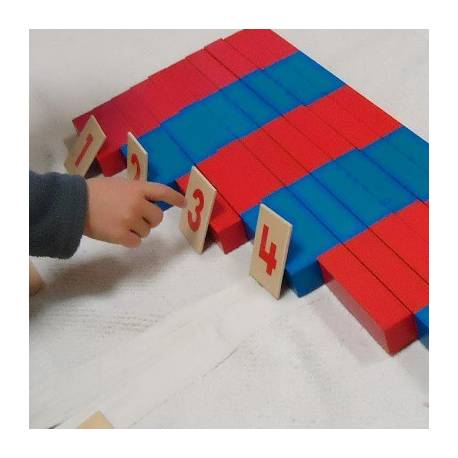Barras rojas y azules PREMIUM Montessori para todos Contar del 0 al 100 2