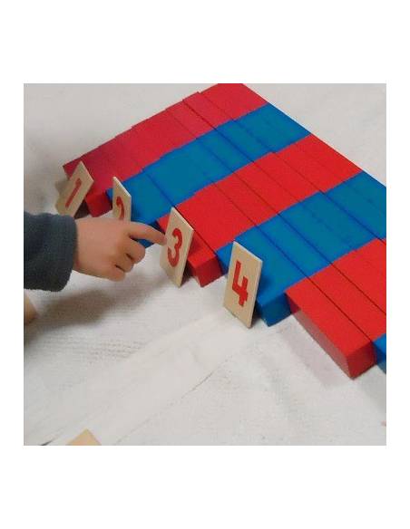 Barras rojas y azules PREMIUM Montessori para todos Contar del 0 al 100