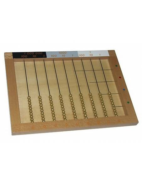 Ábaco de perlas doradas