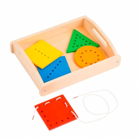 Enlace de formas + Bandeja Montessori para todos De 1 a 3 años