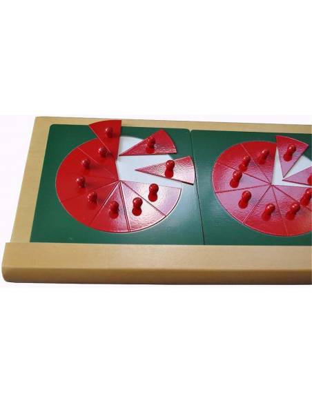 Fracciones en metal con bandeja Montessori para todos Fracciones