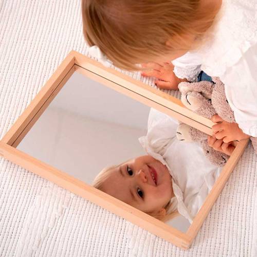 Bandeja de madera con espejo Commotion Bebés