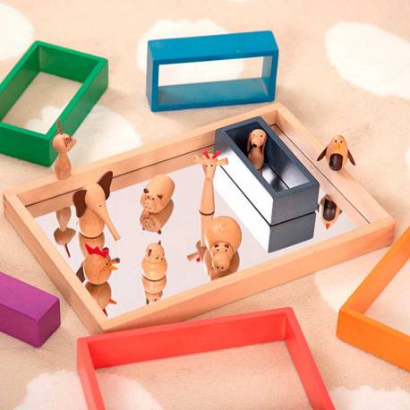 Bandeja de madera con espejo Commotion Juguetes Sensoriales 2