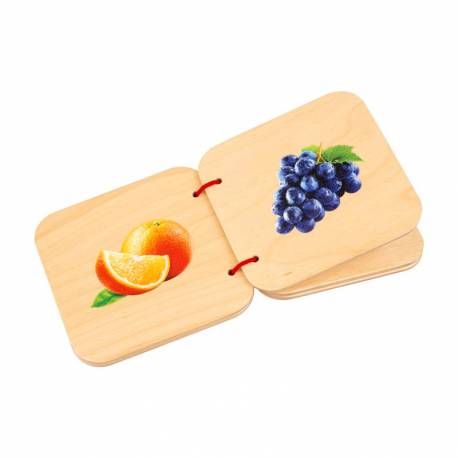 Libro in legno per bambini di Frutta