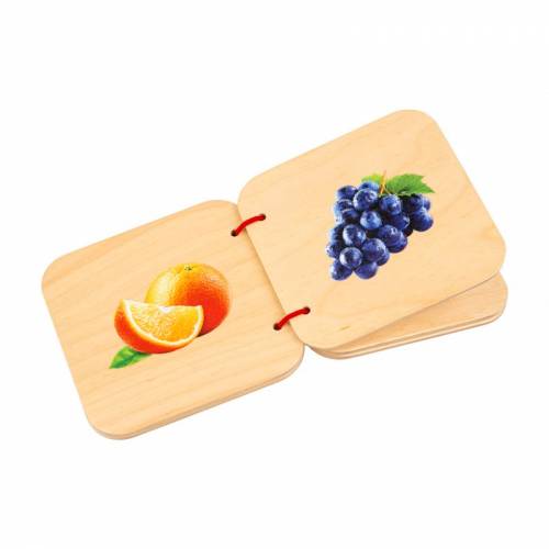 Libro in legno per bambini di Frutta