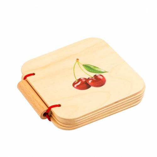 Libro in legno per bambini di Frutta