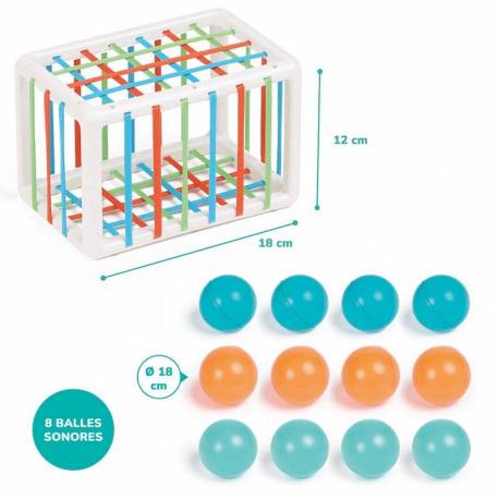Scatola di gomma con palline