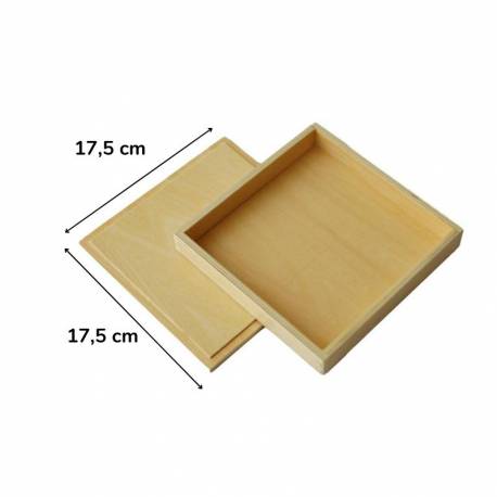 Caja de madera cuadrada 17 cm Montessori para todos Tarjetas Montessori