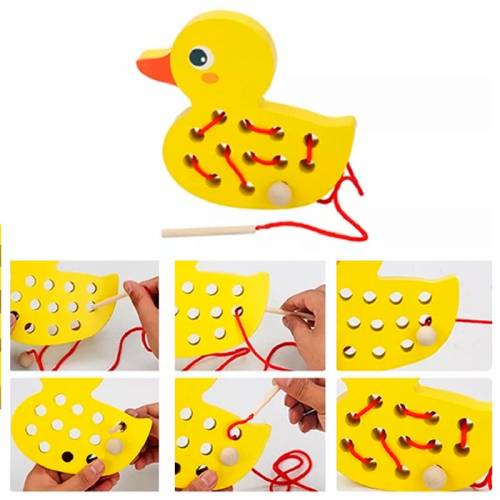 Anatra cucito su legno