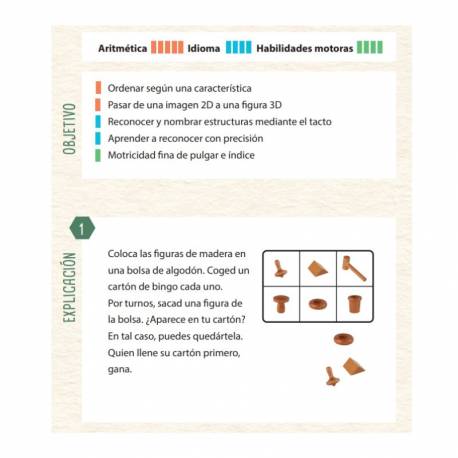Material táctil - Bingo de formas Educo Razonamiento lógico