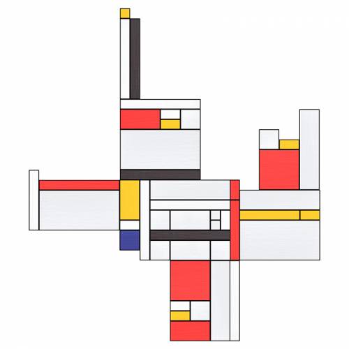 Mosaicos con el patrón de Mondrian  Manualidades