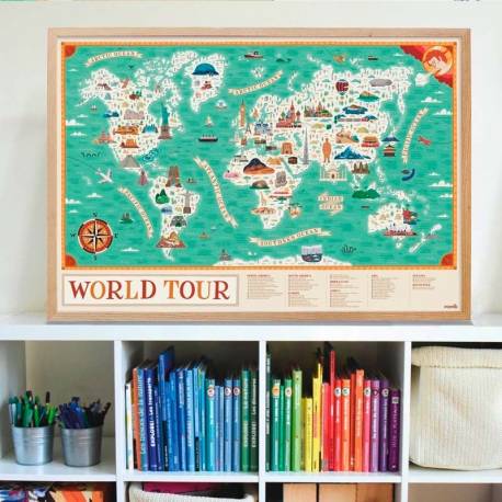 Gran póster de pegatinas - Monumentos del Mundo  Geografía