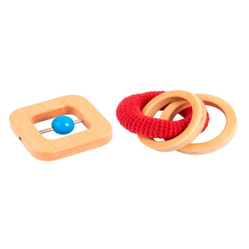 Sonajero y anillas para bebé  Material Montessori para bebés