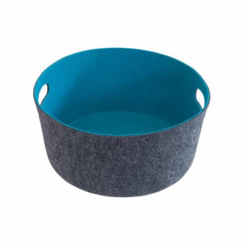 Cesto grande en fieltro gris y azul  Ambiente y Mobiliario