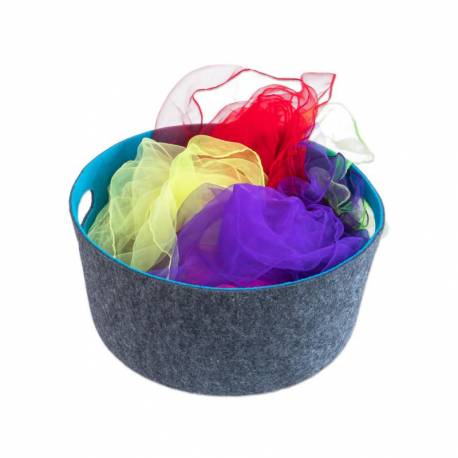 Cesto grande en fieltro gris y azul  Ambiente y Mobiliario