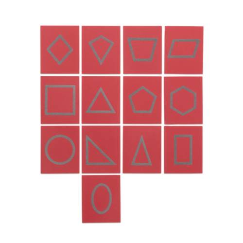 Formas geométricas en lija con caja Montessori para todos Preescritura