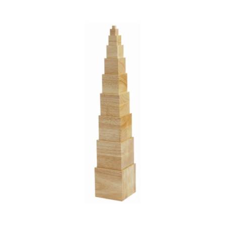 Torre Montessori en madera natural Montessori para todos Sensorial