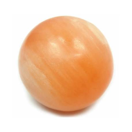 Selenita esfera naranja 6 cm  Fósiles y minerales