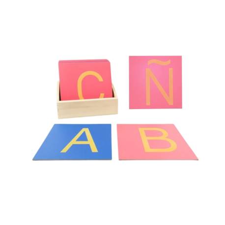 Letras de lija Mayúsculas Montessori con Ñ Montessori para todos Aprender a leer y escribir