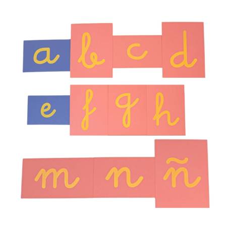 Letras de lija ligada con Ñ Montessori para todos Aprender a leer y escribir