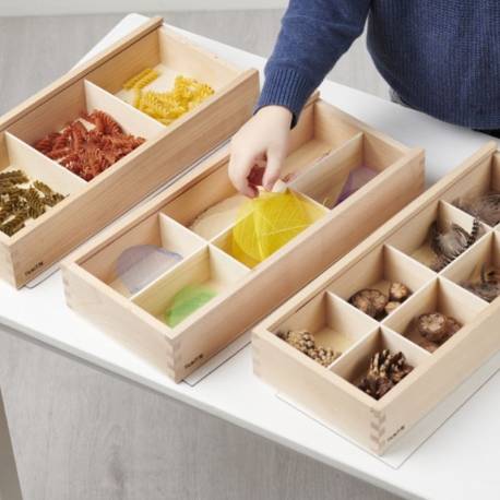 Pack de 3 cajas con departamentos para clasificar Commotion Material Montessori