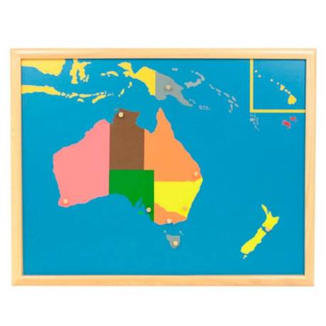 Mapa de Australia con marco Montessori para todos Geografía