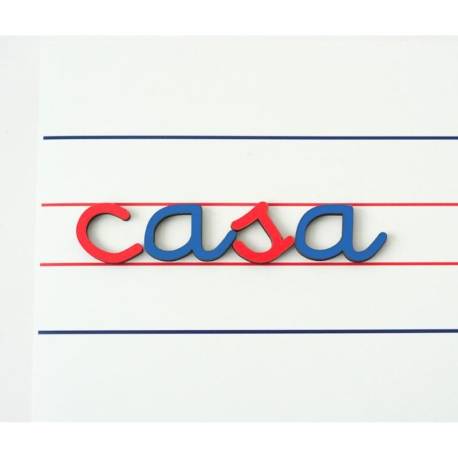 Lámina pauta Montessori para letra ligada en blanco Made in Spain Aprender a leer y escribir