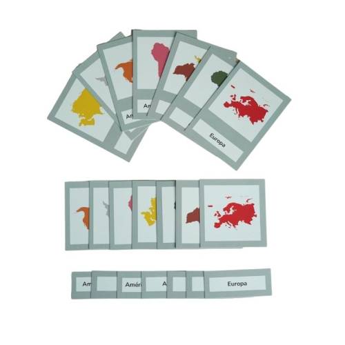 Tarjetas Continentes (ES)  Tarjetas Montessori