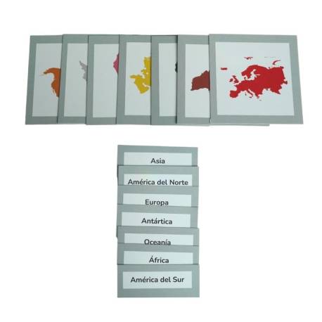 Tarjetas Continentes (ES)  Tarjetas Montessori
