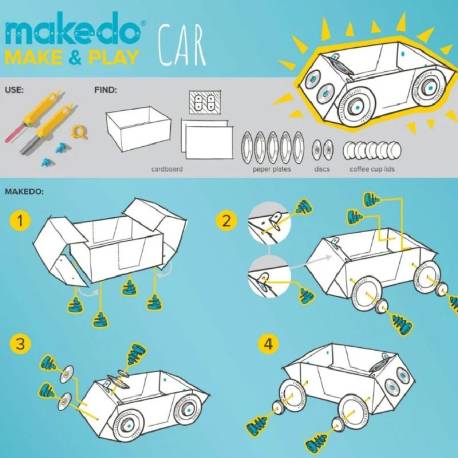 Makedo - 160 viti riutilizzabili per cartone