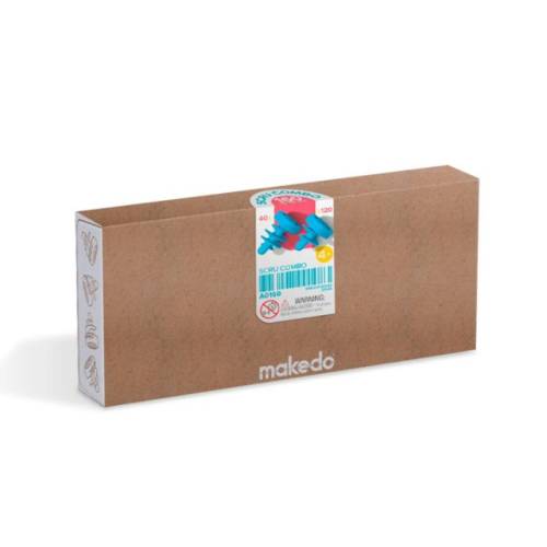 Makedo - 160 tornillos reutilizables para cartón Makedo Construcciones