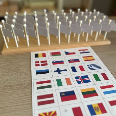 Banderas de Pegatina con soporte - Europa Montessori para todos Geografía