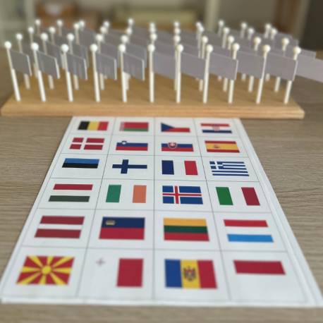 Banderas de Pegatina con soporte - Europa Montessori para todos Geografía
