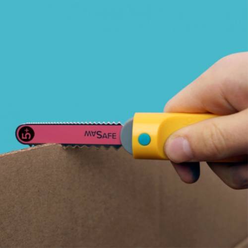 Makedo - Sierra Segura para cartón con punzón Makedo Construcciones