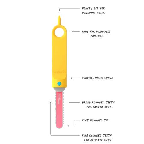 Makedo - Sierra Segura para cartón con punzón Makedo Construcciones