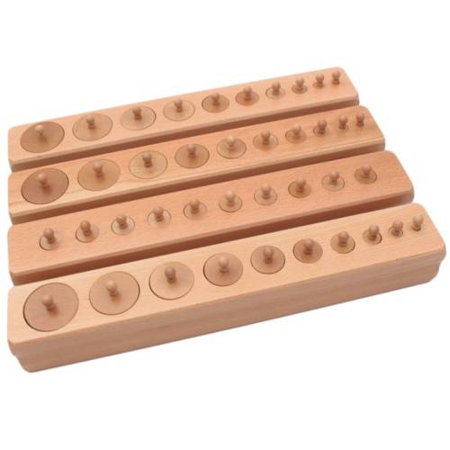 Cilindros con botón Haya Montessori para todos Sensorial