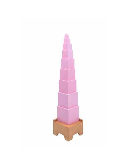 Stand torre rosa Montessori para todos Sensorial