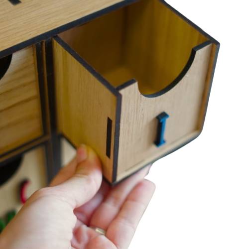 Caja de sonidos Montessori Minúscula + Mayúscula Made in Spain Preescritura