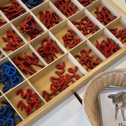 Abecedario móvil letra ligada con Ñ Montessori para todos Aprender a leer y escribir