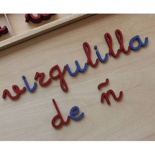 Abecedario móvil letra ligada con Ñ Montessori para todos Aprender a leer y escribir