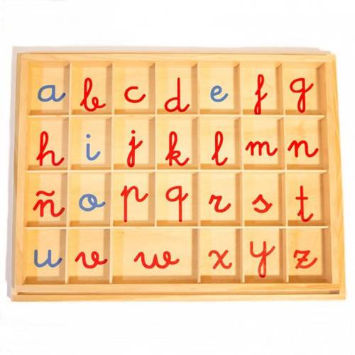 Abecedario móvil letra ligada con Ñ Montessori para todos Aprender a leer y escribir