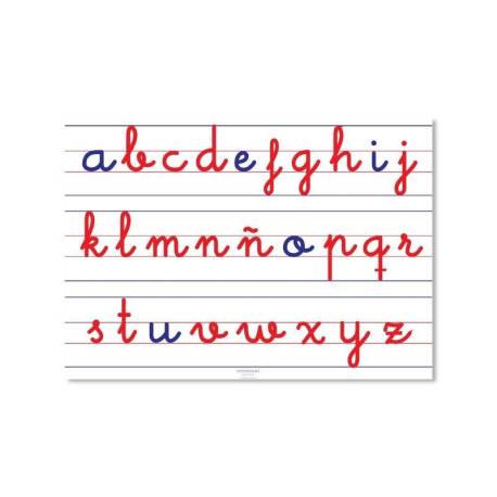 Abecedario móvil letra ligada con Ñ Montessori para todos Aprender a leer y escribir