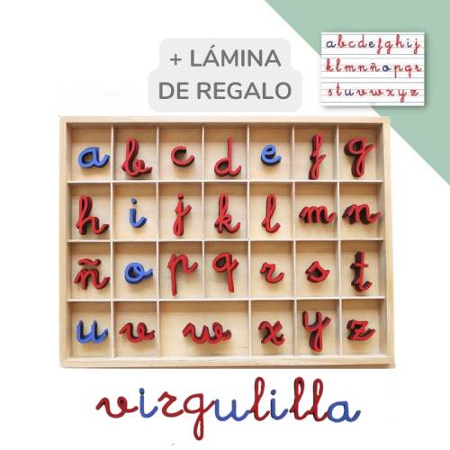 Abecedario móvil letra ligada con Ñ Montessori para todos Aprender a leer y escribir