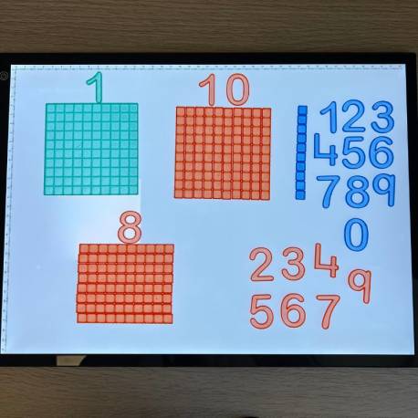 Base 10 per il tavolo leggero con numeri