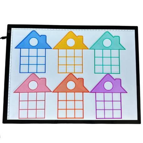 Casitas ABN translúcidas con números  Método de Cálculo ABN