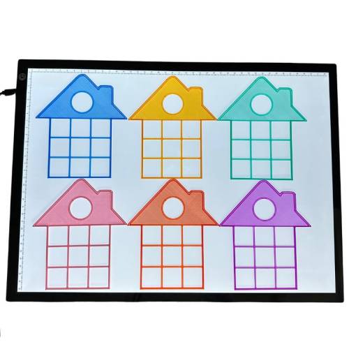 Casitas ABN translúcidas con números  Método de Cálculo ABN