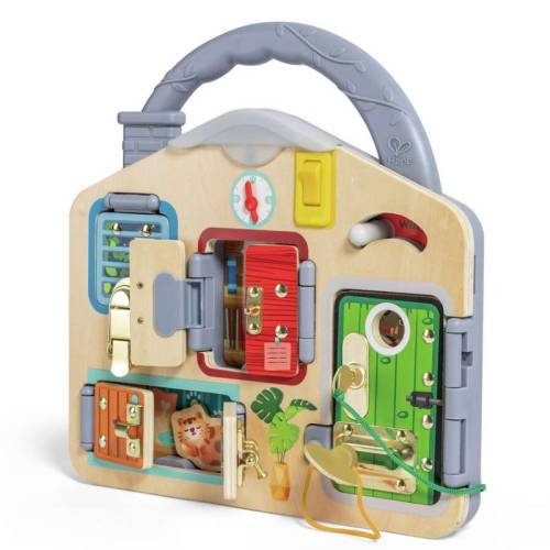 Tablero de cerraduras para niños Hape Toys Juguetes Sensoriales