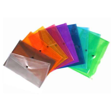 Pack 10 Sobres A4 de colores en plástico  Papelería
